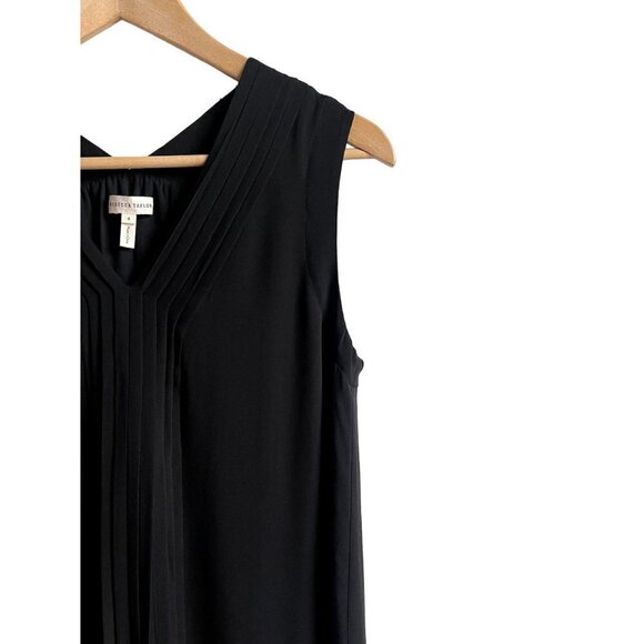 Rebecca Taylor Black Silk Shift Dress V-Neck Sleeveless Size 4 - Picture 3 of 6